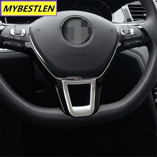 New ABS Car steering wheel interior sticker for VW Volkswagen Golf 7 POLO Santana Jetta Bora Sagitar Lavida Car Syling