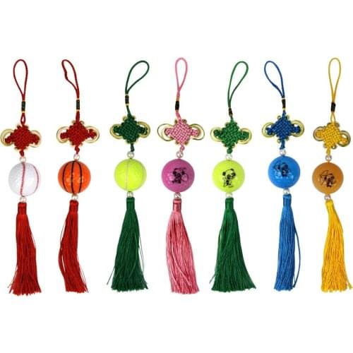 New Handcraft Knitted Chinese Knot with Golf Ball Home Car Decoration Pendant