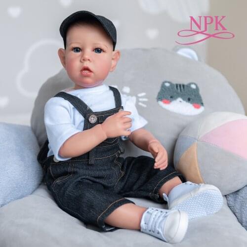 NPK 50CM Liam Reborn Toddler Boy Doll Handdetailed painting with Veins visible Lifelike Real Soft Touch Collectible Art Doll