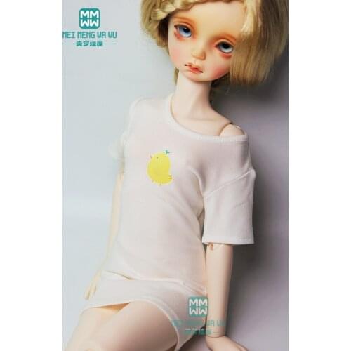 Clothes for doll fit 1/4 43cm MSD BJD doll clothes fashion Medium and long body Wild casual t-shirt
