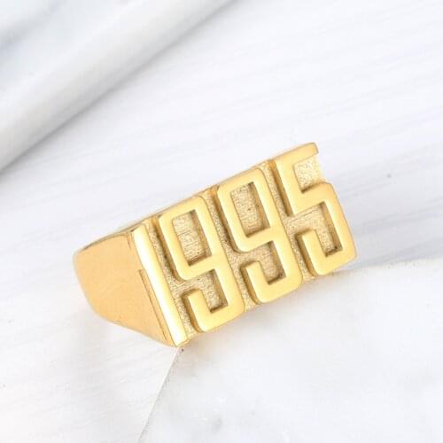 Custom Birth Year Ring Personalise High-quality Stainless Steel Ring Digitizing Ring Anniversary Gift For Men/Women Jewelry