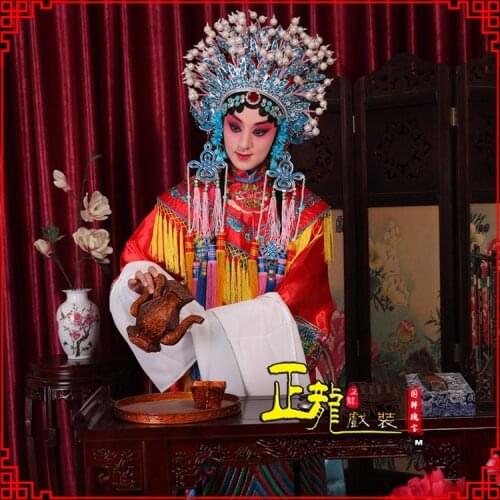 Beijing Opera supplies ancient bridal headdress Guochao photography Princess drunk butterfly Phoenix crown pink red