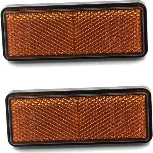 Pack 2 Rear Fork Rectangle Reflective stripe Plate Reflector Case For ATV Motorcycle Dirt Bike Scooter Quad Motorbike Motocross