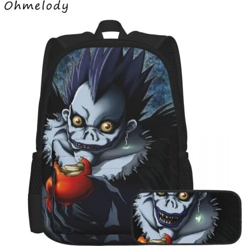 Large Capacity Anime Children School Bag Pencil Case Sets Death Note Teenage Boys Backpacks Kids Travelling Casual Daypacks