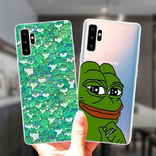 For Samsung Galaxy M31S M51 M62 M02 M11 M21 M30S M10 M20 M40 NOTE 20 Ultra 10 Pro Case Cute Frogs Party Sad Pepe Silicone Cover