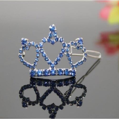 Rhinestone Love Crown Hairpin Child Hair Accessories Girl Headwear Pet Dog Accessories