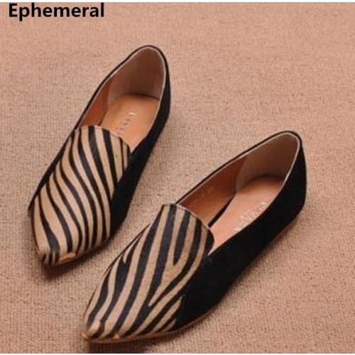 Women Strip Shoes Pointed Toe Loafer Mocasin Black Blue Plus Size 15 3 Driving Flats American European Style Slip-on Wide Foot