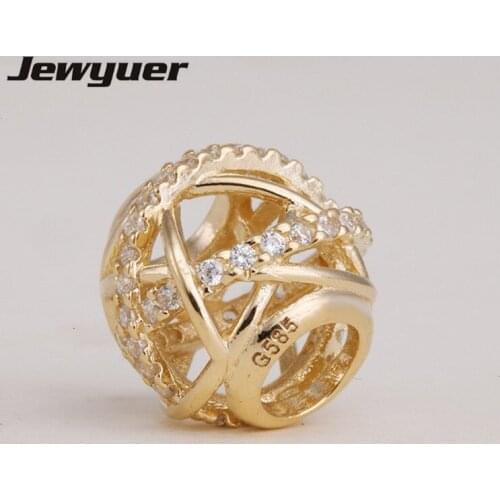 Golden Galaxy Charms beads for women Fit 925 sterling silver bracelets necklace DIY gift to women Memnon wholesale GD054