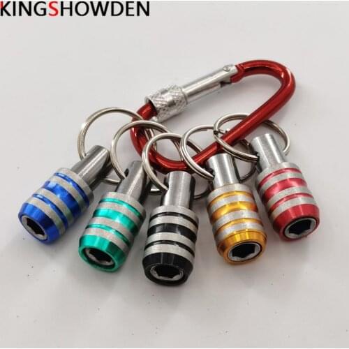 1/4inch Striped Hex Shank Screwdriver Bits Holder Extension Bar Drill Screw Adapter Quick Release Keychain Easy Change