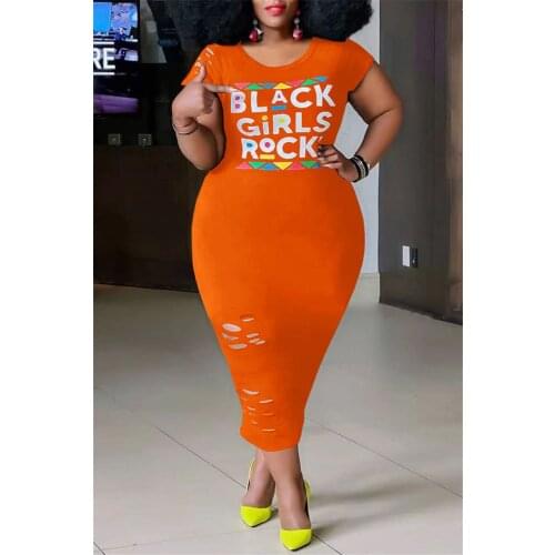 2021 Summer Casual Fashion Dress Hot Style Element Printing Burnt Flower Short-sleeved Plus Size Womens Bag Hip Casual Dress