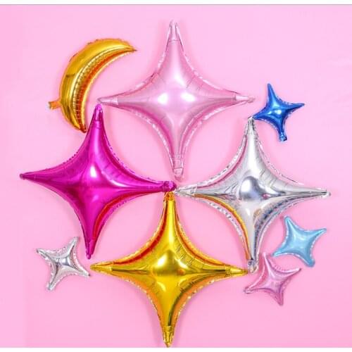 24 Inch Wedding Holiday Party Decoration Supplies Light Board Four-Pointed Star Aluminum Foil Balloon Star Aluminum Film Balloon