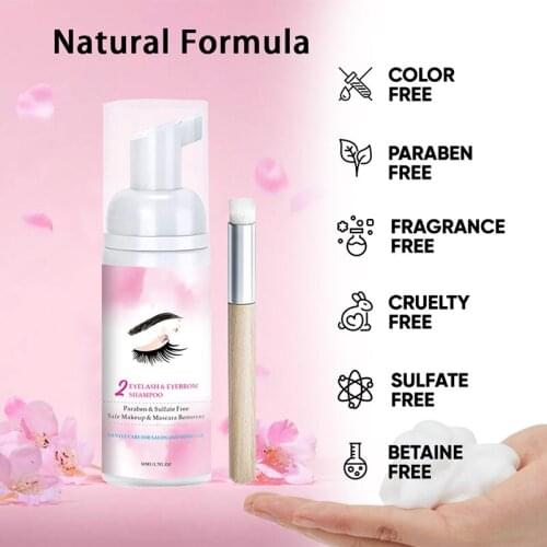 2in1 Eyelash Mousse Cleaning Foam Eyelash Extensions Cleaner No Stimulating Shampoo MPwell