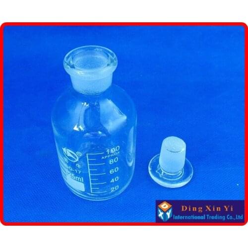 4 pieces/lot)125ml Narrow mouth reagent bottle,125ml Glass reagent bottle with ground-in glass stopper,Transparent glass bottle