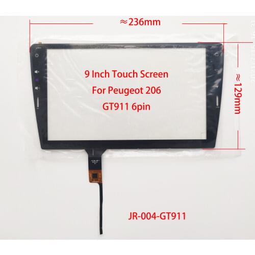 9 Inch Sensor Digitizer Touch Screen Hand Writer Touch Panel Glass For Car Radio Carplay JR-004-GT911 PEUGEOT 206
