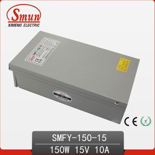 CE RoHS Approved 150W Metal Case Single Output Reliable Rainproof Switching Power Supply SMPS 150W 15V 10A (SMFY-150-15)