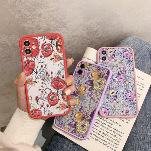 Flower Bud Phone Case for iphone X XS MAX XR 11 12 Pro Max for iphone 6s 7 8 Plus SE 2020 Back Hard Shockproof Cover Funda Shell