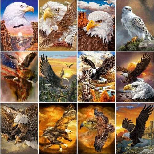 EverShine 5D Diamond Embroidery Animal Picture Of Rhinestone Handicrafts Diamond Painting Eagle New Arrival Sunset Handmade Gift