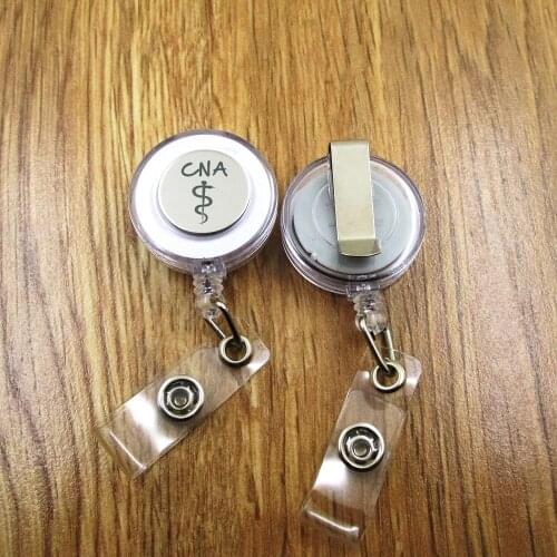 CNA Caduceus Medical ID Badge Reel for Docter Nurse Teacher Student retractable recoil id badge holder office work fun
