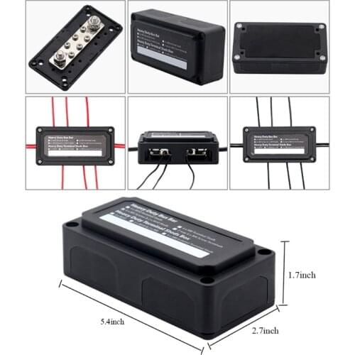 Terminal Studs Box Max 48V 300Amp Bus Bar Power Distribution Box Terminal Fit for Saloon Car Ship Modification L41A
