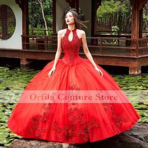 Charro Red Quinceanera Dresses 2021 Lace Appliques Pageant Sweet 15 Birthday Wear Mexican vestidos de XV años abiti da cerimonia