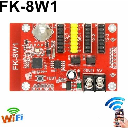 FK-8W1 WIFI LED Control Card 1344*48 pixels P10 F3.75 F5.0 P4.75 Display Module Support Android APP Phone Sending Message