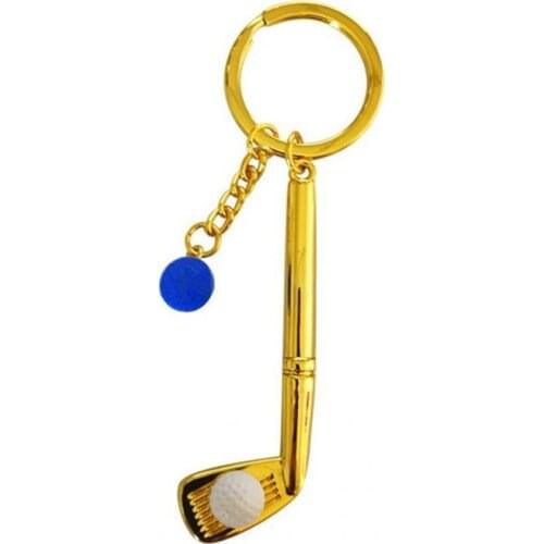 50% Hot Sale Golf Ball Keychain Non-fragile High Hardness Special Collections Mini Golf Racket Ball Pendant Keyring for Decor