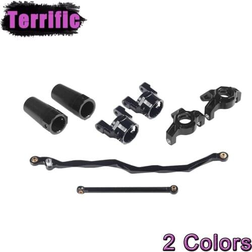 Metal Steering Link Steering Knuckle C Hub Carrier Straight Axle Adapter Kit for 1/10 RC Crawler Axial WRAITH RR10 90048 90053
