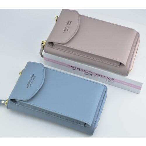 Fashion mobile phone bag Samsung/iPhone/Huawei/Xiaomi PU universal mini solid color mobile phone bag handbag shoulder bag