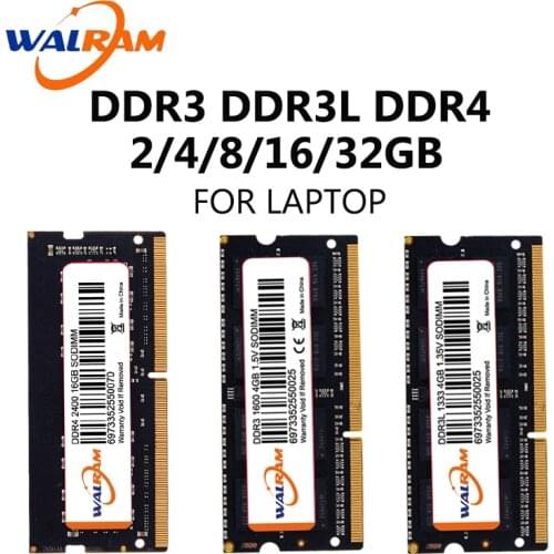 WALRAM memoria ram ddr3 8gb 1600mhz ddr4 3200mhz 2666mhz ecc reg ddr3l 16gb 32gb Laptop Computer Memory Modul sodimm 1.5V 204PIN