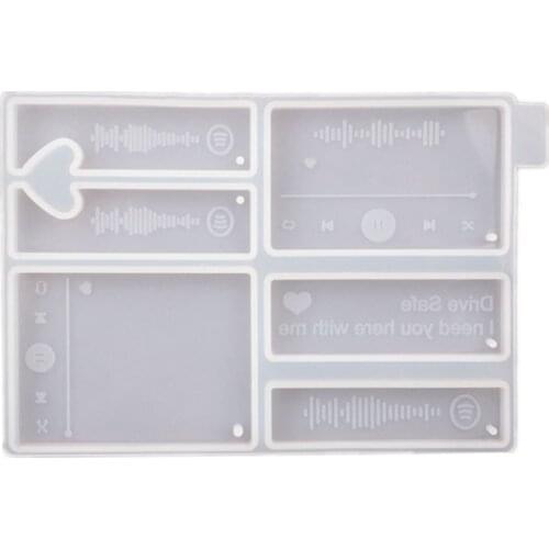 N7MF Music Player Epoxy Resin Mold Keychain Pendant Silicone Mould DIY Crafts Jewelry Casting Tool