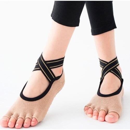 Anti-Slip Quick-Dry Damping Pilates Ballet Socks Good Grip for Men&Women Cotton Socks Women Bandage Yoga Socks