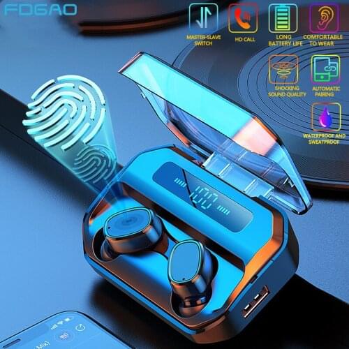 2020 New Bluetooth V5.0 Earphones LED Touch Control Tws Wireless Headphones 9D Stereo Music Sports Waterproof Earbuds Headset