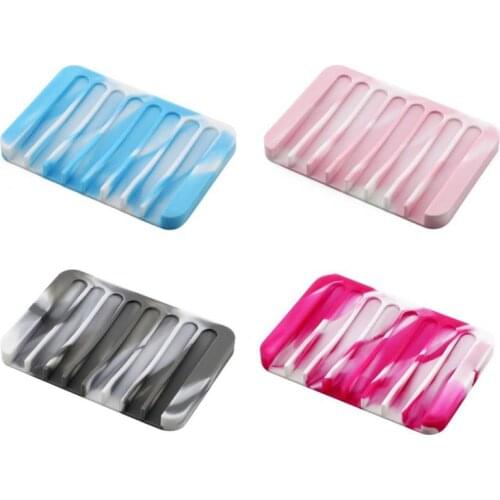 NEW Bathroom Silicone Flexible Soap Dishes Storage HolderSoap Pad Drain Box Moisture-proof Soap Dish Creative Bath Tools