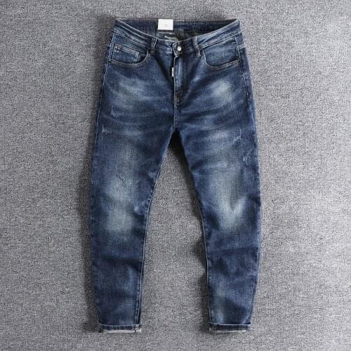 2020 new arrival Youth Leggings micro elastic slim fit versatile mens jeans high quality fashion designer 0709 on sale