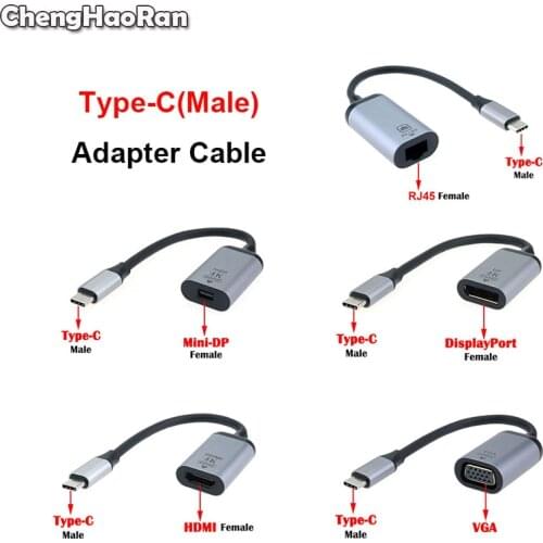 Type-C to HDMI/Mini DP/VGA/RJ45 Adapter 4K 60Hz USB C Converter Cable for MacBook Samsung S10 S9 Huawei Mate P30 P20 Pro Xiaomi