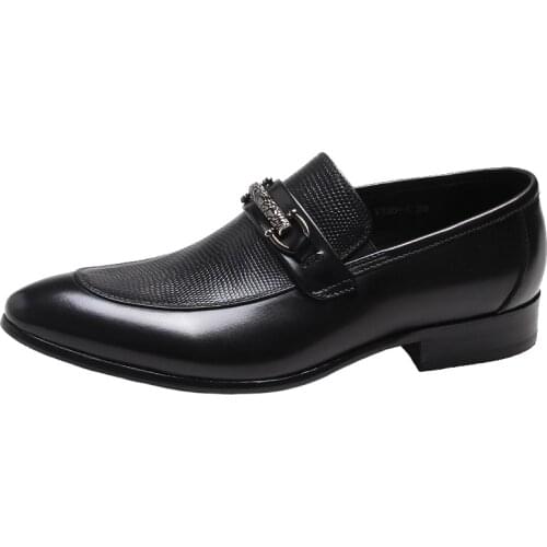 PJCMG New Cowhide Mens Pointed Toe Formal Party Genuine Leather Wedding Casual Flat Patent Oxford Men Shoes