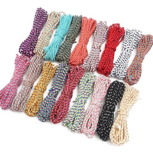 5 meters/lot Polyester Cotton Braided Rope Round Twisted Craft Macrame String for DIY Home Textile Wedding Decorative Supplies