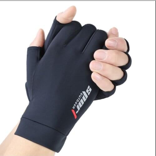 Fishing Gloves Male And Female Two-finger Ice Silk Gloves Riding Gloves Summer Sunscreen Non-slip Gloves Half Finger Sun Gloves