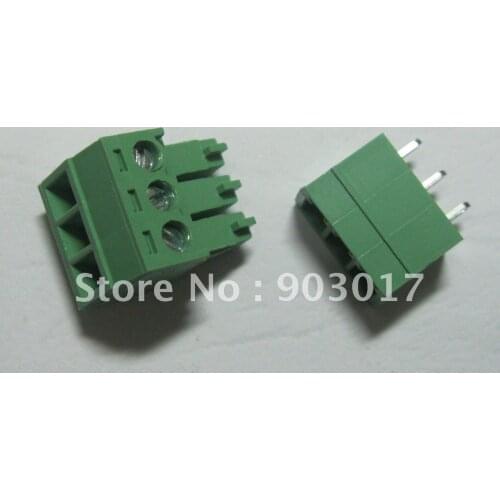 Pitch 3.81mm 3pin/way Screw Terminal Block Connector Green Color Pluggable Type with pin 120 pcs