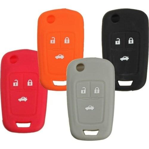 3 Button Silicone Key Case Holder Fob Protector Cover For Chevrolet