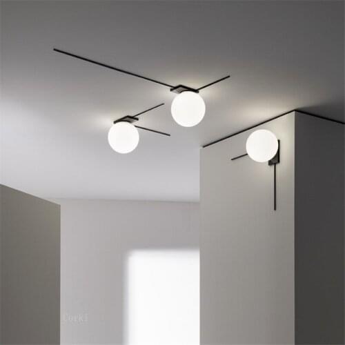 Modern White Glass LED Ceiling light Nordic Living Room Restaurant Wall lamp Lighting Fixtures Art Design Decor Free Collocation