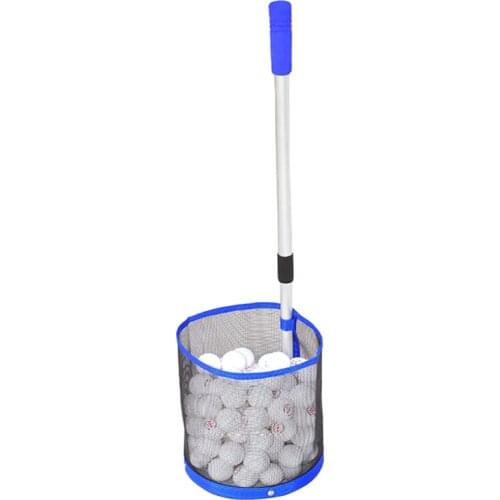 Telescopic Table Tennis Ball Picker 2 Section Aluminum Pole Table Tennis Picking Net Collection Can Hold 120 PCS Ping Pong Balls