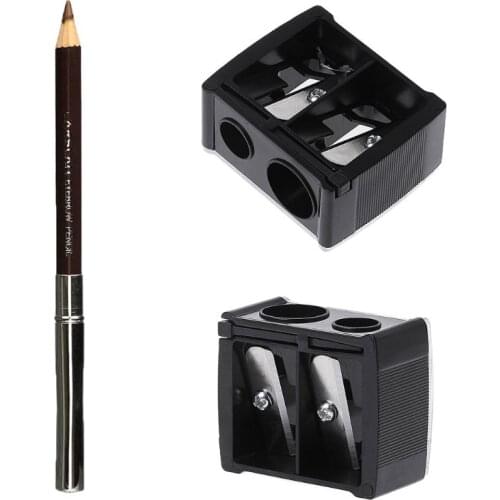 Double Holes Sharpener for Cosmetics Eyeliner Pencil + Pencil Sharpener Makeup Set Practical Eye Liner Pen Tool