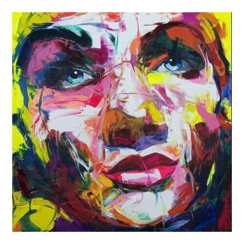Thick Oil Hand Painted Francoise Nielly Face Oil Painting Wall Art Wall Pictures For Living Room Home Decor Caudros Decoration
