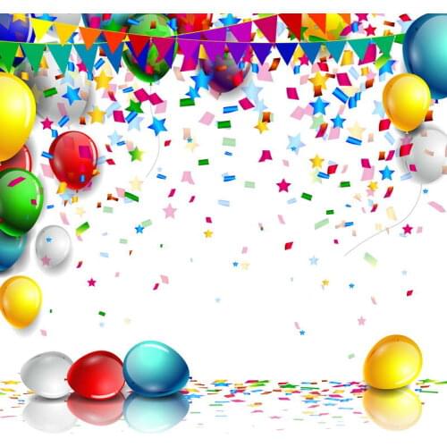 TR photography background birthday colorful balloon kids photocall flags festival professional photographic backdrop studio prop