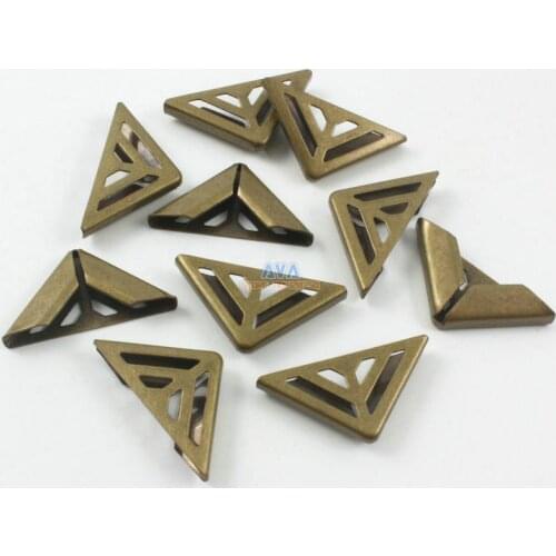 100Pcs Antique Brass Book Corner Bookbinding Corner Clip 17mm