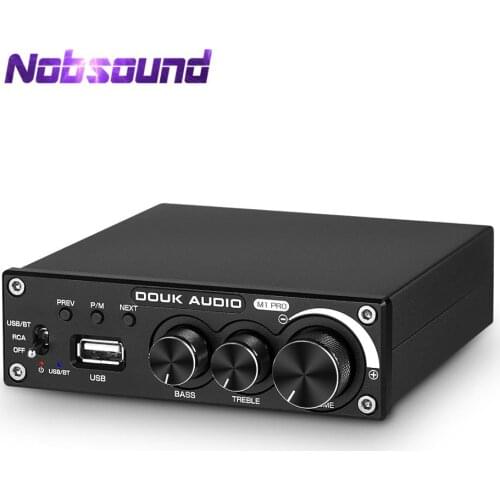 Nobsound Bluetooth 5.0 Power Amplifier 320W Stereo 2.0 Channel Subwoofer Amp Treble Bass Adjust USB Lossless Music Player