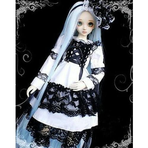 [wamami] 142# White Black Lace Dress/Suit For 1/4MSD 1/3 SD DZ AOD LUTS BJD Dollfie