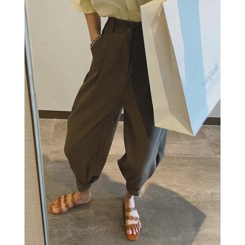 2021 Womens Harem Cargo Pants Trouser Suits Za Woman Y2k Harajuku Clothing Capris Urban Korean Fashion Oversize Jeans Office