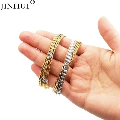 Jin Hui Gold Silver color Copper Bracelets for Women Dubai Bride Wedding Jewelry Bracelet Middle East African wedding gifts